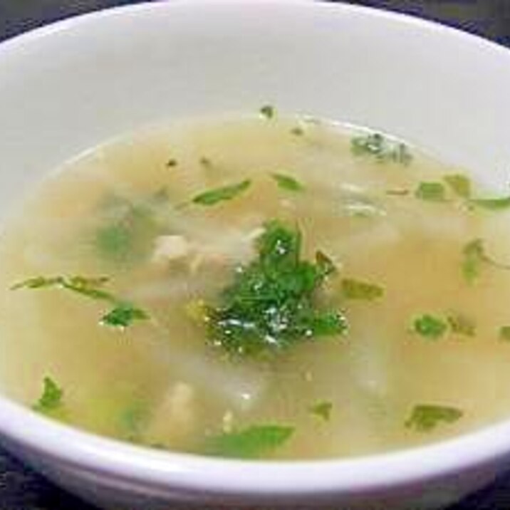 大根とひき肉の中華風スープ